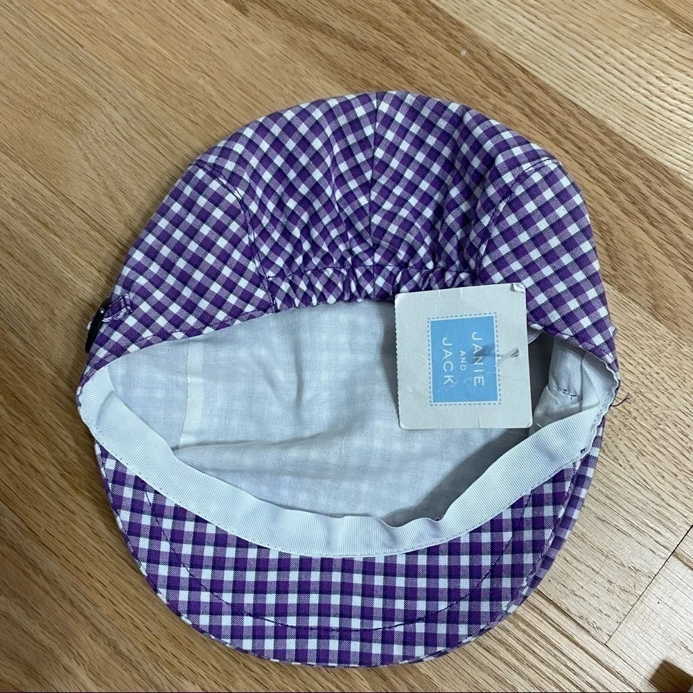 Janie & Jack Newsboy Cap NWT Purple Plaid Check